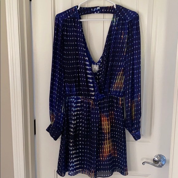 Parker Dresses & Skirts - Parker Silk mini dress. Blue print. Low cut